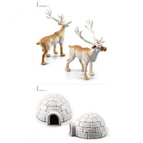 Lot de 10 figurines danimaux arctiques avec simulation Iloo miniature - Pour enfants - Outils de printemps - Jouet pour poup