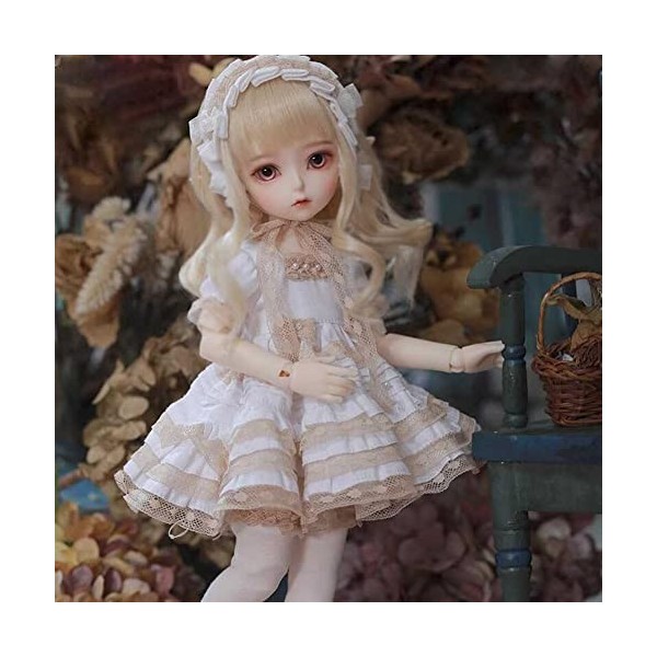 1/6 Poupées BJD Ball Jointed Dolls Vêtements Accessoires, Mode Dentelle Princesse Robes + Cheveux Accessoires + Chaussettes p