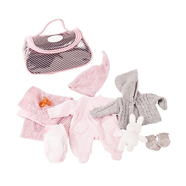 Götz 3402832 Grand Set Cosy Rabbit, T. S - Set de 10 vêtements et Accessoires pour poupons de 30-33 cm