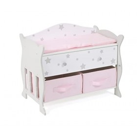 Bayer Chic 2000-Table à Langer pour poupée avec 3 Compartiments, 506 95, Étoiles Gris