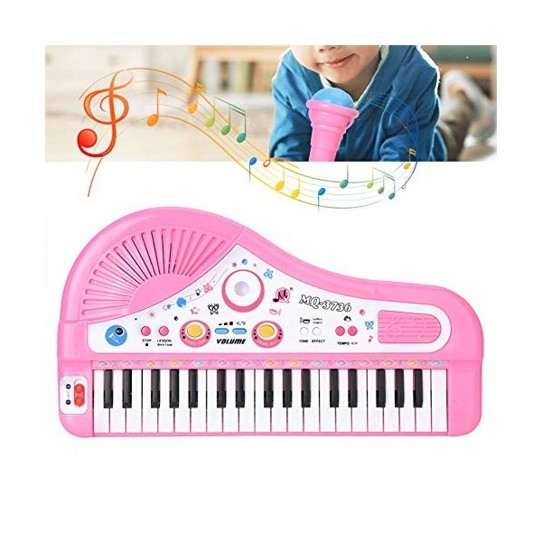 Cryfokt Clavier de Piano de Musique Clavier pour Enfants Piano, Jouet de Piano pour Enfants, avec Microphone Piano numérique,