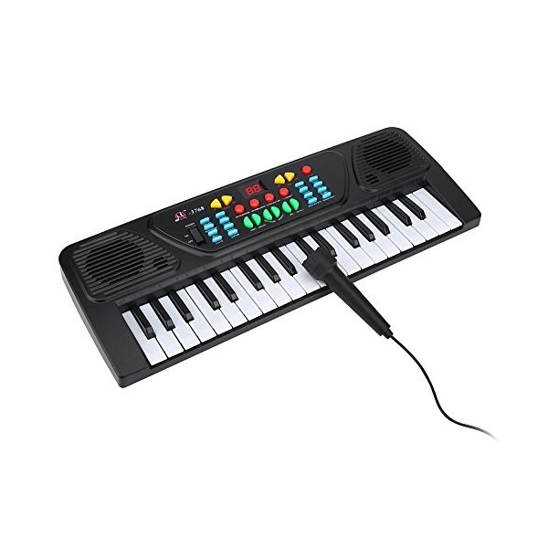 Dilwe Piano électronique de Clavier de 37 clés avec Microphone pour des débutants denfants Jouet éducatif Cadeau denfantsPi