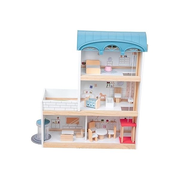 Generic Maison de Poupée Miniature en Bois, Jeu de Simulation, Jouet éducatif, Décoration pour Tout-Petits, Modèle pour Enfan