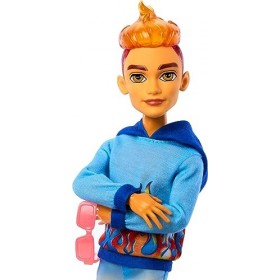 Monster High Scare-adise Island Heath Burns Poupée avec capuche flamme, maillot de bain et accessoires de plage comme des lun