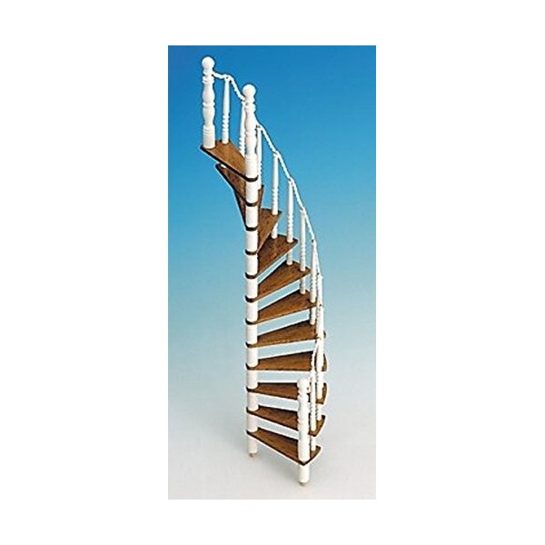 Melody Jane Maison de Poupées Spirale Escalier Kit en Bois 1:12 Échelle Miniature Escaliers