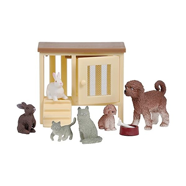 Lundby Accessoires pour Maison de poupées - Figurines Chat et Chien - Meubles de Maison de poupées - Jouets danimaux - pour 