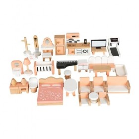 Milageto Meubles de Maison de poupée en Bois 34x, Jouets de Simulation, Cadeau Unique, Ornements, Ensemble de Jeu, Accessoire