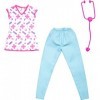 Barbie Fashion Pack - HJT31 - Ensemble Tenue de vêtements pour poupée - thème infirmière - Pantalon, Top + stéthoscope