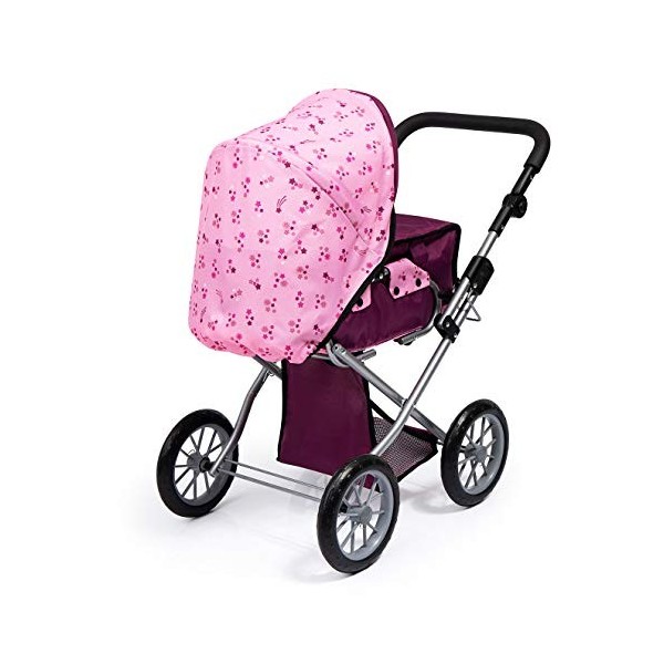 Bayer Design 13671AA Poussette Landau pour poupée City Star, couffin Amovible, Sac à bandoulière, réglable, Rose, Prune