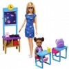 Barbie GTW34 Ensemble de poupées de découverte Spatiale et de Salle de Classe avec poupée enseignante, Multicolore, 29 x 6 x 