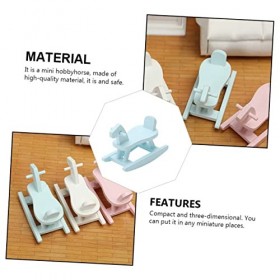 Totority 14 Pièces Accessoires pour Maison De Poupée Cheval À Bascule Cheval À Bascule Table Décoration Chaise Wobble Jouets 