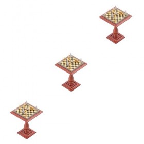 Toyvian 3 Pièces Jeu DÉchecs Miniature Accessoires De Maison Miniature Accessoires De Poupée Décoration Miniature Ensembles 