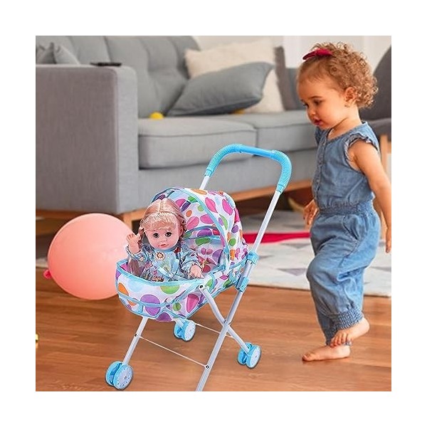 poupée pour bébés - Ensemble siège Voiture et Poussette Pliable pour poupée - Siège Voitpoupée avec auvent réglable, Accessoi