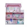 Toys Maison de poupée pour Filles et garçons 62x27x70cm - Rose- Maison de poupée pour Enfant avec Accessoires