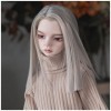 Lllunimon Perruque De Poupée Cheveux Raides À Séparation Latérale Beige Perle pour Poupée 1/3 SD BJD, Accessoires De Poupée e