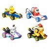 Hot Wheels Coffret de 4 véhicules Mario Kart échelle 1:64 en métal, collection de 4 karts avec personnages légendaires du jeu