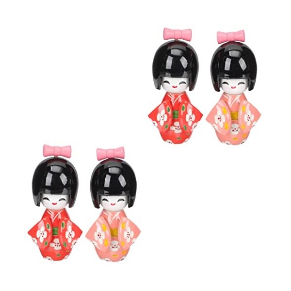 Veemoon 10 Pièces Kimono Poupée Décor Girly Décor Maison Accessoires pour La Maison Kabuki Figure Kimono Fille Statue Geisha 