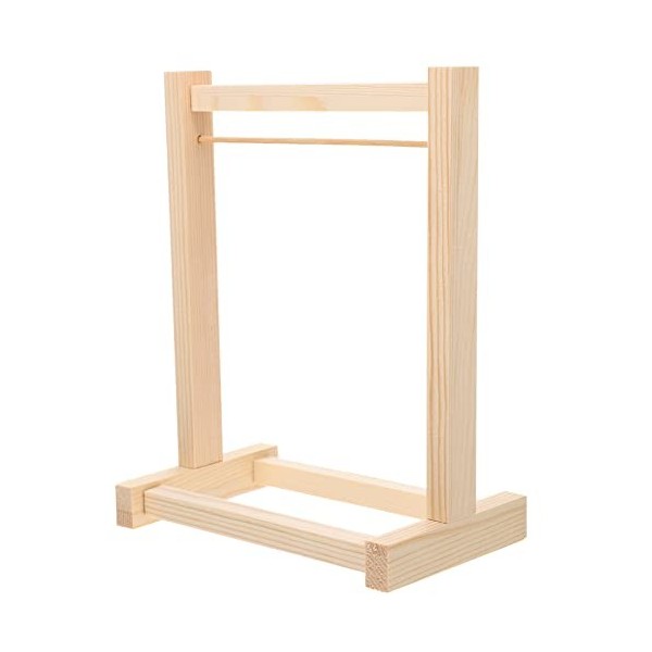 Toddmomy 1 x porte-vêtements pour poupée miniature, en bois, mini maison de poupée, cintres pour vêtements de poupée, accesso