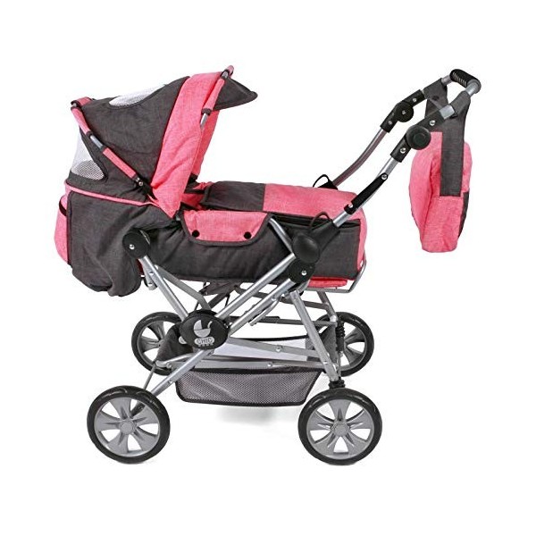 Bayer Chic 2000-Poussette combinée Roadstar pour Enfants Transport Amovible et Sac à Langer, 562-41, Rose Bonbon