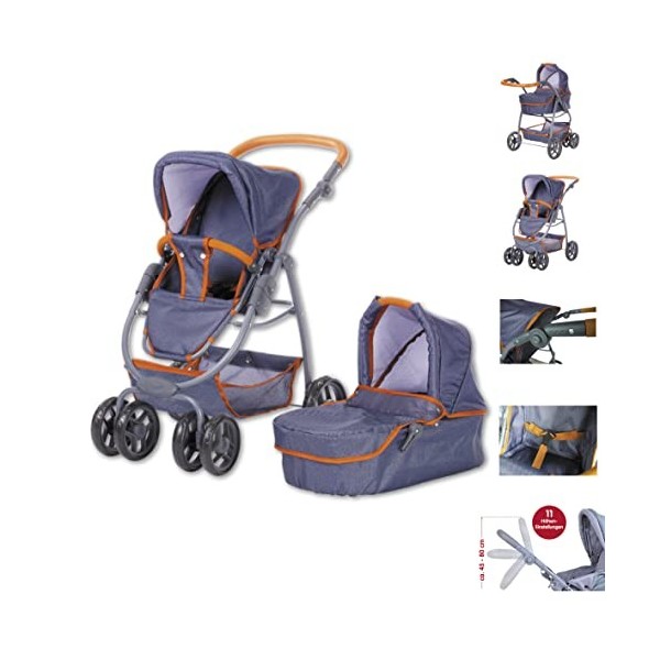 KNORRTOYS.COM- Knorrtoys 90730 Coco Poussette pour poupée Bleu foncé, 50 cm