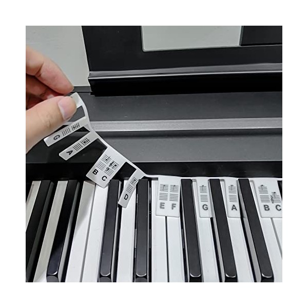 Autocollants de clavier de Piano en Silicone, étiquettes de Notes