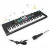 Achort Clavier de Piano Enfants, 61 Touches Multi-Function Clavier électronique de Piano avec Microphone, Portable Musique Cl