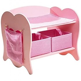 Small Foot Design- Table à Langer en Bois, 4724, Rose, NS