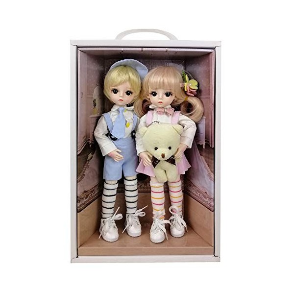 EVA BJD Doll Mignon 1/6 12inch 30CM, Vêtements Body Chaussures et Perruque Inclus, Ensemble Complet 17 Jointed Doll pour 6 An