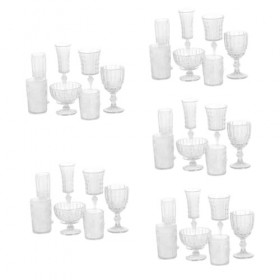 ibasenice 35 Pièces Tasse deau Tasses À Vin Miniatures Verres À Vin Accessoires De Maison De Poupée Verres Miniatures De Vin