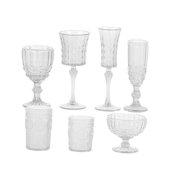 ibasenice 35 Pièces Tasse deau Tasses À Vin Miniatures Verres À Vin Accessoires De Maison De Poupée Verres Miniatures De Vin