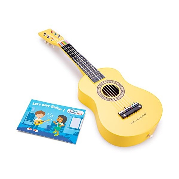 New Classic Toys Instrument débutants Guitare avec Le Livre de Musique-Naturelle, 344