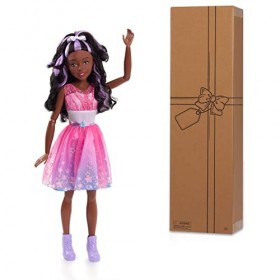 Barbie Poupée et accessoires, cheveux marron foncé, jouets pour enfants de 3 ans et plus, 71,1 cm