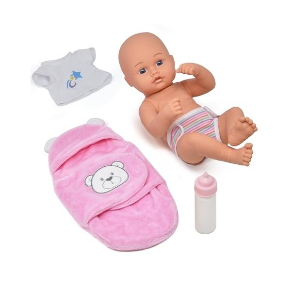 Poupée réaliste pour nouveau-né - Accessoires de poupée réaliste en vinyle de 30,5 cm - Avec bouteille de lait magique qui di