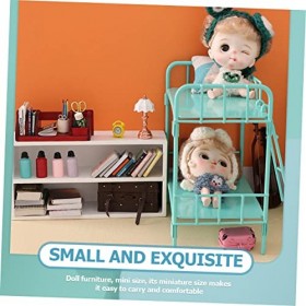 ERINGOGO 4 Pièces Lit Superposé Mini Moule Meubles De Maison De Poupée Bois Miniature Lit Superposé Miniture Maison Meubles M