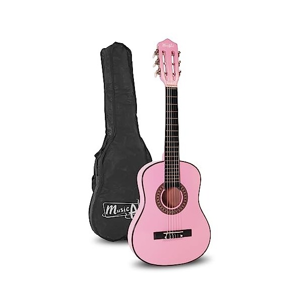 Music Alley Guitare acoustique classique MA-51 pour enfants et guitare junior, rose, demi-taille