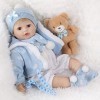 haveahug Poupée Reborn Dolls de 56 cm, cheveux blonds avec nuage costume et accessoires jouets pour enfants à partir de 3 ans