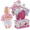 PREXTEX 12 pièces Baby Doll avec des vêtements Set - bébé Dalia 14 Pouces Fille poupée avec 4 Sets de Nice Tenue et 3 Hangers