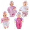 PREXTEX 12 pièces Baby Doll avec des vêtements Set - bébé Dalia 14 Pouces Fille poupée avec 4 Sets de Nice Tenue et 3 Hangers