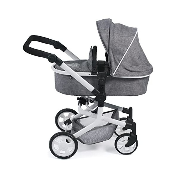 Bayer Chic 2000 - Poussette pour poupée Mika, poussette combinée 2 en 1 pour enfants de 4 à 8 ans, jeans gris