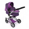 Bayer Chic 2000 - Poussette pour poupée Mika, Poussette combinée 2 en 1 pour Enfants de 4 à 8 Ans, Prune, Violet, 595-25, 73 