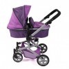 Bayer Chic 2000 - Poussette pour poupée Mika, Poussette combinée 2 en 1 pour Enfants de 4 à 8 Ans, Prune, Violet, 595-25, 73 