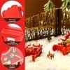 Lot de 3 accessoires delfe de Noël en bois pour maison de poupée, mini chaise à bascule, siège delfe et lutin pour décorati