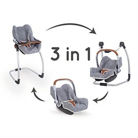 Smoby Maxi-COSI Chaise Haute 3 en 1 pour poupée Gris, 240214