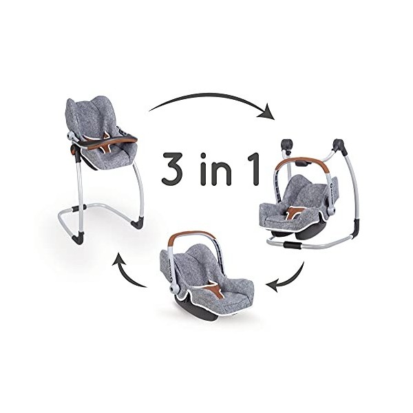 Smoby Maxi-COSI Chaise Haute 3 en 1 pour poupée Gris, 240214