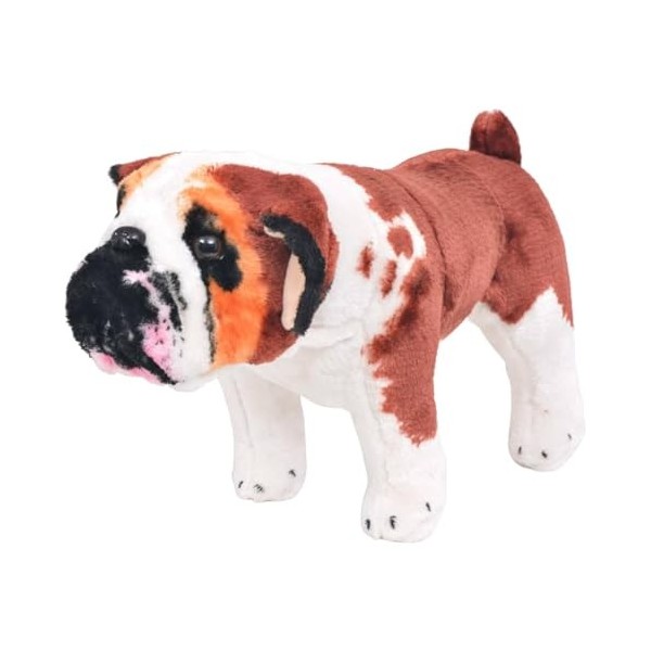 Homgoday Bouledogue en Peluche Jouet Blanc et Brun XXL Accessoires pour Poupées en Peluche