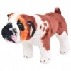 Homgoday Bouledogue en Peluche Jouet Blanc et Brun XXL Accessoires pour Poupées en Peluche