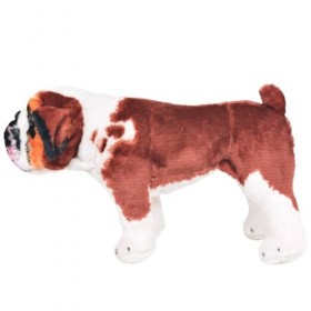 Homgoday Bouledogue en Peluche Jouet Blanc et Brun XXL Accessoires pour Poupées en Peluche