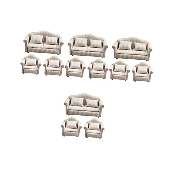 Hohopeti 12 Pièces Canapé De Maison De Poupée Mini Canapé Jouet Accessoires pour Figurines à Léchelle 1/12 Ornement De Meubl