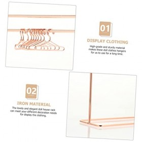 Toyvian 5 Ensembles Mini Cintre Maison De Poupée Cintre Poupée Vêtements Rack Poupée Porte-Vêtement avec Cintres Miniature Ci