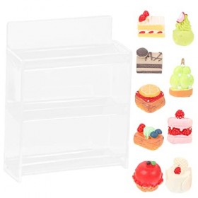 ibasenice 5 Ensembles Exposition Rack De Stockage Miniature Maison De Poupée Décoration Miniature Cupcake Stand Résine Pâtiss